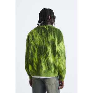 Maßgeschneiderter OEM Mohair-Pullover für Herren Flauschiger Langarm-Freizeitstrickpullover Winterjacke Gestrickter Cardigan Mohair-Strickpullover - Product Image 2