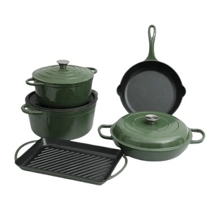 Juego de 8 Utensilios de Cocina de Hierro Fundido Esmaltado a Precio Económico, Olla para Cocinar - Product Image 1