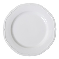 Plateau moderne rétro en dentelle Assiette à gâteau en céramique blanche pure pour dessert occidental français adaptée aux fêtes et au petit-déjeuner