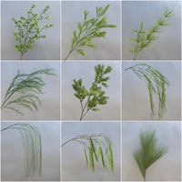 Bunga Sutra Buatan Gaya Mori untuk Pernikahan, Rumput Pampas, Ranting Pinus, Daun Eucalyptus Hijau, Grosir dari Cina