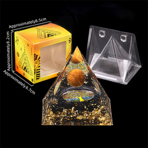 6 و 5 ، مقاسين من الراتنج الشافي ، هرم كريستال ريكي للديكور ، مشغولات يدوية - Product Image 4