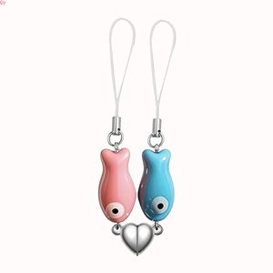 QQ 2026 Nuevo y Moderno Colgante de Pareja de Acero Inoxidable y Cerámica con Diseño de Pez, Regalo para el Día de San Valentín, Llavero con Mosquetón - Product Image 2