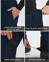 Pantalon de ski pour homme Pioneer Camp, imperméable, isolé, doublé en polaire, softshell, pour snowboard, randonnée en plein air, avec fermeture éclair à la base des jambes