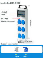 Boîtier de prise industrielle étanche IP65, antipoussière et ignifuge, prise MCB 1P 16A + cinq trous