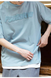 <span class=keywords><strong>T</strong></span>-shirts personnalisés en polyester/coton doux avec impression 3D en relief, lettres en mousse, impression sérigraphique, style hip-hop, surdimensionnés pour hommes - Product Image 5