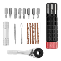 Kit d'outils de réparation de vélo 2 en 1, clé à cliquet bidirectionnelle, kit d'outils de réparation de vélo de route et de VTT, 8 types de embouts, outil de réparation de pneus