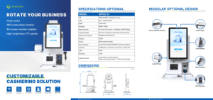 Duy Nhất/Màn Hình Kép Máy Tính Để Bàn 15.6/18.5/21.5 Inch Thanh Toán Kiosk Mã Máy Quét Máy In Hóa Đơn Tableside Đặt Hàng Kiosk Có Tính Năng SDK - Product Image 6