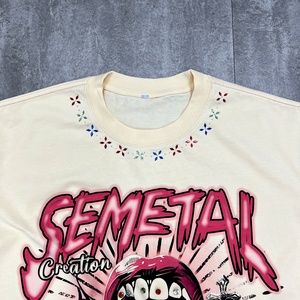 Camisetas de Moda Urbana para Hombre, Tallas Grandes, con Estampado de Diamantes de Imitación, Camisetas Cortas de Algodón de 240 g/m², Camiseta Holgada de Corte Cuadrado, Fabricante - Product Image 3