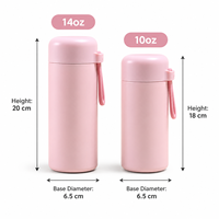Bouteille d'eau portable mignonne et personnalisée pour enfant, 10 oz ou 14 oz, en acier inoxydable 304, à double paroi, isolée sous vide, avec couvercle, idéale pour le camping et le sport