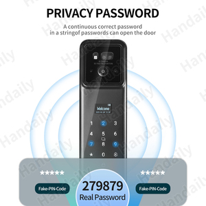 Khóa cửa thông minh Tuya HANDAILY tích hợp 2 camera, hỗ trợ giọng nói tiếng Nga, nhận diện khuôn mặt 3D, mở khóa bằng thẻ, vân tay, lòng bàn tay cho cửa chính - Product Image 4