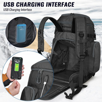 Sac à dos de voyage durable 65L et sac de bottes de ski imperméable en nylon 1680D pour casques de ski et skis