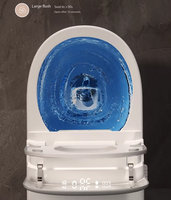 TangHome E81 Toilette intelligente en céramique allongée à double chasse avec télécommande incluse, siphon en P, fixation au sol, automatique