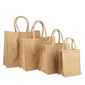 Bolso de Mano de Yute Ecológico Plegable con Estilo Rústico, Gran Capacidad, para Compras, Picnic, Playa, Uso Diario, de Doble Capa, con Descuento - Product Image 1