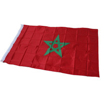 Drapeau du Maroc personnalisé avec logo professionnel, fabrication directe d'usine Nuoxin, 3*5, promotion, drapeau national