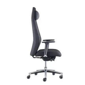Sedia da ufficio di alta qualità per ufficio in tessuto regolabile con profondità del sedile con schienale alto