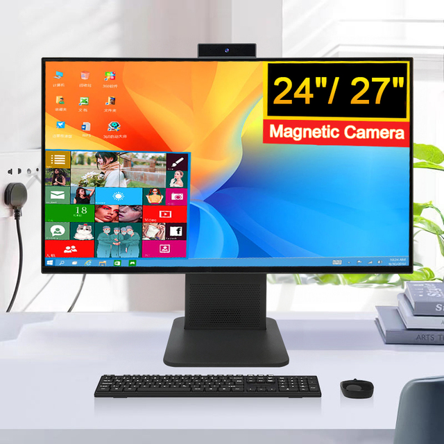 Hot Selling 2K 4K Gaming Desktop Computer 24 27 Inch Brightness Adjustment All-in-one PC Gaming Touch Screen All in One PC