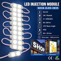 Module LED 12V 1W IP65 étanche, module LED 2 SMD2835 pour lettres lumineuses avec lentille 170 degrés pour enseignes et caissons lumineux