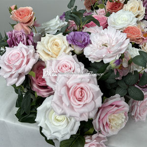 DKB Usine de fleurs artificielles, vente en gros, chemin de table en fleurs roses faites à la main, 170 cm, soie, décoration pour la fête des mères, mariage, style moderne - Product Image 5