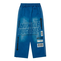 Pantalon de survêtement streetwear personnalisé, coupe large, 100% coton épais, taille élastique, effet vieilli et délavé vintage, motif flèche, écologique