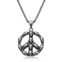 Pendentifs en acier inoxydable pour femmes et hommes, style rétro, motif de crâne et de serpent, charme rond, bijoux punk tendance, vente en gros