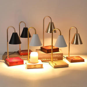 Lámpara Calentadora de Velas Eléctrica, Lámpara de Mesa para Dormitorio, de Madera y Mármol, con Interruptor de Brillo Ajustable y Regulador de Intensidad - Product Image 2