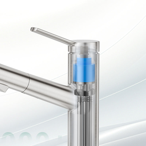 Robinet de cuisine de luxe moderne en acier inoxydable 304, extractible, haut de gamme, brossé - Product Image 2
