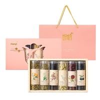 Coffret Cadeau de Tisanes Bien-être Mélangées : Chèvrefeuille, Luo Han Guo, Jasmin, Rose – 6 Boîtes pour la Fête des Mères et des Pères