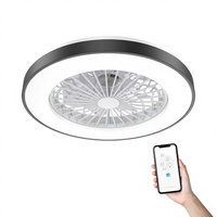 Ventilador de Techo LED Inteligente Moderno con Luz, Silencioso, para Dormitorio, Pequeño, 220 Voltios, Control Remoto, Control por Aplicación