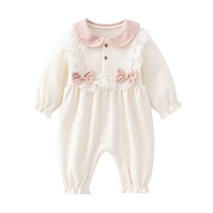 Tutina in pile per neonata stile coreano con cappellino, calda per autunno e inverno - Product Image 5