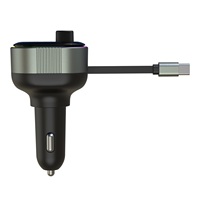 GXYKIT Tuner radio, double lecteur MP3, câble rétractable, chargeur de voiture sans fil 5.4, kit voiture, adaptateur voiture, émetteur FM Bluetooth