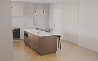 Meubles de cuisine Lesso Home prêts à assembler, en kit, en placage de chêne blanc moderne, pour design américain