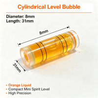 Niveau à bulle vertical 8x31mm, tube de niveau à bulle cylindrique pour cadre photo mural, enseigne, bricolage CE