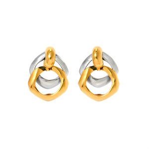 Fine Geometric Minimalist Hoop <b>Earrings</b> 316L Stainless Steel PVD Gold Plating Sustainable Resistant Jewelry - Product Image 2