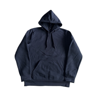Sudadera con Capucha Negra de Corte Regular y Largo Estándar, Diseño Bordado, Felpa Sólida de Poliéster y Algodón para Hombre, Invierno, ODM