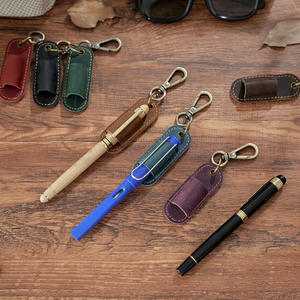 Estuche de cuero Crazy Horse para bolígrafos, luego lleve <span class=keywords><strong>el</strong></span> llavero con estuche para bolígrafos de firma de médico ligero y duradero - Product Image 2