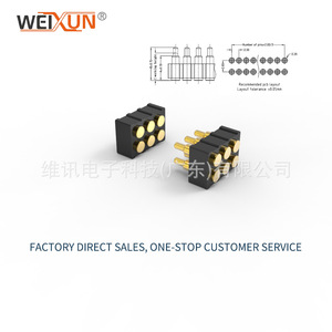 2.54mm Khoảng cách 3A hiện tại 4-32pin nam và nữ POGO pin kết nối tiêu chuẩn đôi hàng phẳng dưới cùng kết nối phụ kiện - Product Image 2