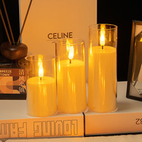 Bougies LED électriques en forme de pilier, couleur ivoire, à piles, pour centre de table, décoration pour mariage, anniversaire, Noël, Pâques, Diwali, fêtes