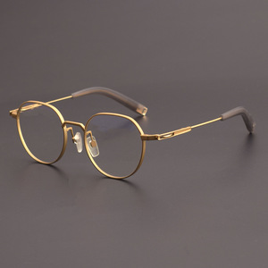 DLX108 Classic Pure Titanium Full Frame Retro Art Eyeglasses Moda Diamond Anti-Blue Light Patrón sólido para hombres <span class=keywords><strong>y</strong></span> mujeres - Product Image 1