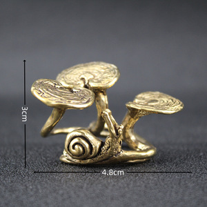 Soporte de incienso de latón con forma de caracol Lingzhi, hecho a mano, adorno chino para mascotas de té, para uso religioso, decoración artesanal de metal - Product Image 4