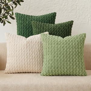 Coussin décoratif uni en peluche texturée pour best-seller ; Housse de coussin de chevet pour chambre à coucher ; Coussin de dossier pour salon - Product Image 4