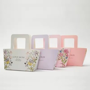 Flower Packaging Tote <strong>Bag</strong> Cowhide Packaging Paper DIY Material Flower <strong>Gift</strong> <strong>Bags</strong> Window Opening Portable <strong>Gift</strong> Box - Product Image 4