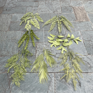 Feuilles de soie <span class=keywords><strong>série</strong></span> verte CM-TH058 feuilles artificielles de feuillage en plastique de mariage en gros décoratives à la maison - Product Image 4