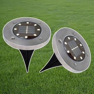 Tahan Air Disk Lampu Lantai Spike Solar Tanah 12LED Lampu Lampu Taman untuk Outdoor - Product Image 4