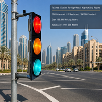 Solution intelligente de signalisation routière urbaine IP65 rouge, jaune, vert, lampe indicatrice de signalisation routière solaire de 300 mm pour le Moyen-Orient
