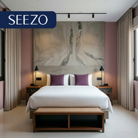 Ensemble de chambre d'hôtel testé pour le poids, avec lit double, pour centre de conférence, projet ONG et fourniture de pièces détachées pour acheteurs
