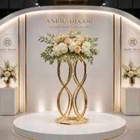 Support de fleurs de mariage en métal doré de qualité supérieure, hauteur 80 cm, support de toile de fond géométrique durable pour la décoration d'événements mondiaux