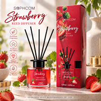 Luxe 120ml geurstokjes diffuser set met glazen fles en zwarte vezelstokjes voor private label groothandel
