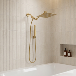 Pommeau <span class=keywords><strong>de</strong></span> douche tout en métal doré <span class=keywords><strong>de</strong></span> 16 pouces avec mode massage, pommeau <span class=keywords><strong>de</strong></span> douche pluie avec douchette à main intégrée - Product Image 3