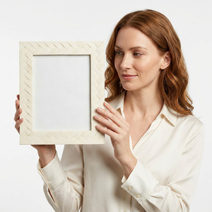 Best Selling Vintage Style Bone Curve Photo <b>Frame</b> Handmade UV <b>Printed</b> for Waterproof for Tabletop or Wall Mount Display - Product Image 1