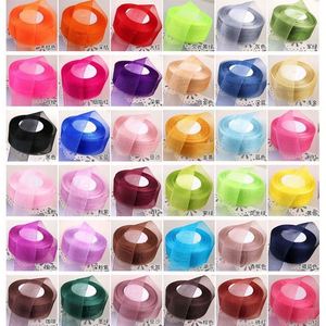 Bobine de ruban en satin, gros-grain et mousseline de soie, 4cm*50 yards, tulle transparent, pour emballage cadeau, anniversaire, mariage, gâteau - Vente en gros fabricant - Product Image 2